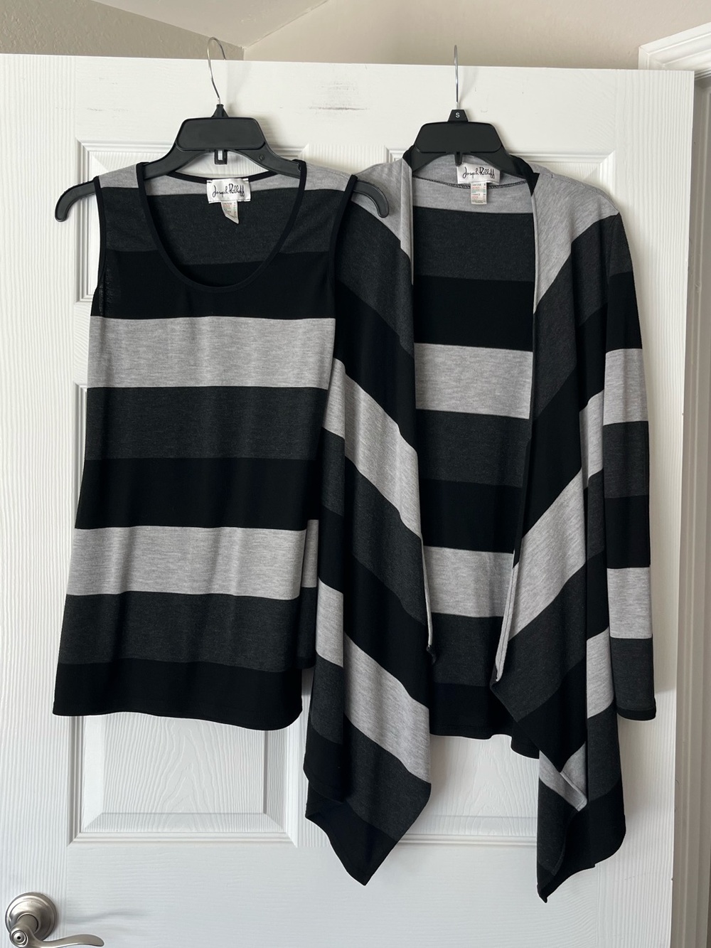 Joseph Ribkoff Striped Cardigan and Tank Set